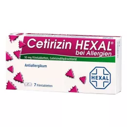 CETIRIZIN HEXAL Comprimidos recubiertos con película para alergias, 7 uds