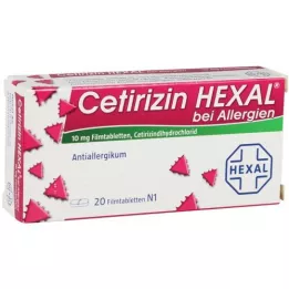 CETIRIZIN HEXAL Tabletas recubiertas de películas en alergias, 20 pz