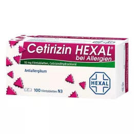 CETIRIZIN HEXAL Comprimidos recubiertos con película para alergias, 100 uds