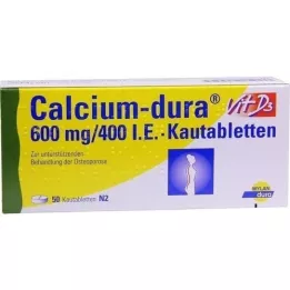 CALCIUM DURA Vit D3 600 mg/400, es decir, tabletas de masticación, 50 pz