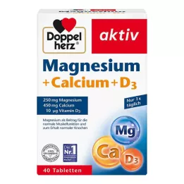 DOPPELHERZ Tabletas de magnesio+calcio+D3, 40 uds