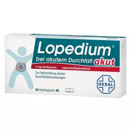 LOPEDIUM Cápsulas duras para diarrea aguda aguda, 10 uds