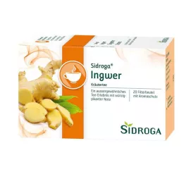 SIDROGA Bolsas de filtro para té de jengibre, 20 x 0,75 g
