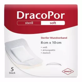 DRACOPOR Apósito para heridas estéril de 8 x 10 cm, 5 uds