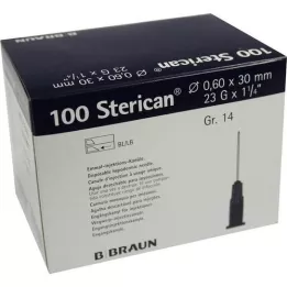 STERICAN Cañales Luer-Lok 0.60x30 mm Gr. 14 Azul, 100 pz