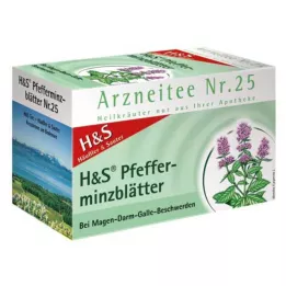 H&amp;S Bolsas de filtro para té de menta, 20 x 1,5 g