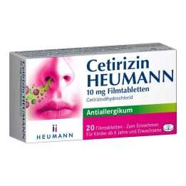 CETIRIZIN Comprimidos recubiertos con película de Heumann 10 mg, 20 uds