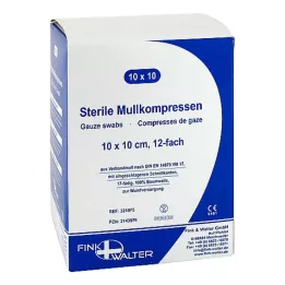 MULLKOMPRESSEN 10x10 cm estéril 12 pliegues, 10X10 uds