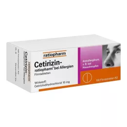 CETIRIZIN-Ratiopharm para alergias, comprimidos recubiertos con película de 10 mg, 100 uds