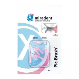 MIRADENT Pincel de recambio Interd.Pic-Brush xx-fine rosa, 6 uds