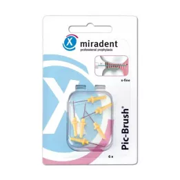 MIRADENT Pincel de recambio Interd.Pic-Brush extrafino amarillo, 6 uds