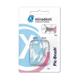 MIRADENT Pincel de recambio Interd.Pic-Brush fino blanco, 6 uds
