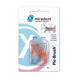 MIRADENT Pincel de recambio Interd.Pic-Brush cónico naranja, 6 uds