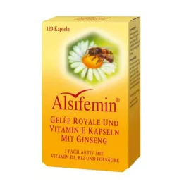 ALSIFEMIN Cápsulas de Jalea Real + Vitamina E con Ginseng, 120 uds