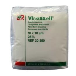 VLIWAZELL Compresas absorbentes no estériles 10x10 cm, 25 uds