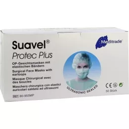 OP-GESICHTSMASKE con banda elástica+pinza nasal verde, 50 pz