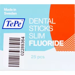 Tepe Rodillo de dientes delgado con fluoruro, 25 pz