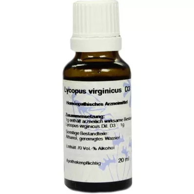 LYCOPUS VIRGINICUS Dilución D 3, 20 ml LYCOPUS VIRGINICUS Dilución D 3, 20 ml