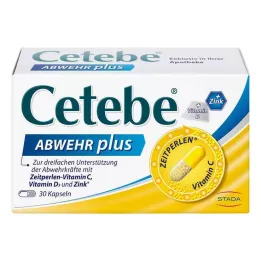 CETEBE ABWEHR más vitamina C + vitamina D3 + cápsulas de zinc, 30 uds
