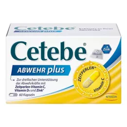 CETEBE ABWEHR más vitamina C + vitamina D3 + zinc cápsulas, 60 uds