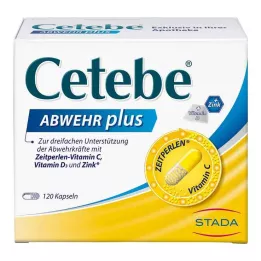 CETEBE ABWEHR más vitamina C + vitamina D3 + cápsulas de zinc, 120 uds