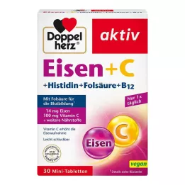 DOPPELHERZ Comprimidos de hierro+vit.C+L-histidina, 30 uds