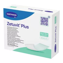 ZETUVIT Compresa absorbente extra fuerte estéril Plus 10x10 cm, 10 uds