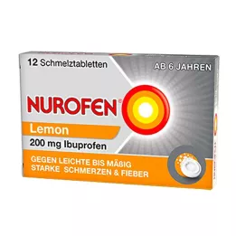 NUROFEN Tabletas fundibles de limón de 200 mg, 12 uds