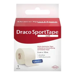 Vendaje Dracotape 10mx5cm blanco, 1 pieza