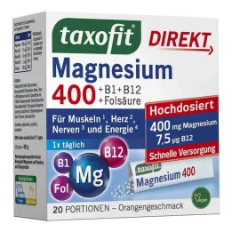 TAXOFIT Magnesio 400+B1+B6+B12+Ácido fólico 800 gránulos, 20 uds