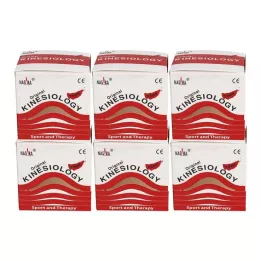 NASARA Kinesiotape 5 cmx5 m rojo, 6 pz