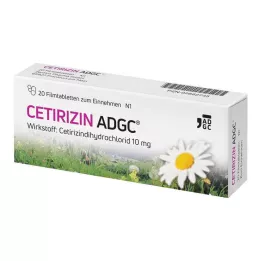 CETIRIZIN ADGC Comprimidos recubiertos con película, 20 uds
