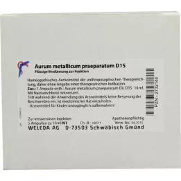 AURUM METALLICUM PRAEPARATUM D 15 ampolas, 5x10 ml