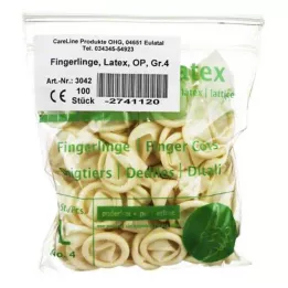 FINGERLING Látex OP Talla 4, 100 piezas