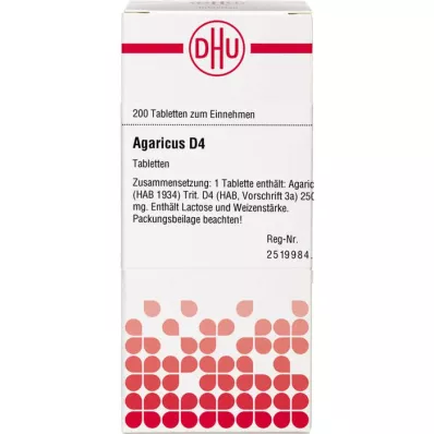 AGARICUS D 4 tabletas, 200 pz