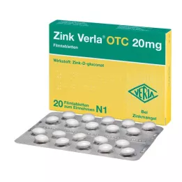 ZINK VERLA OTC Comprimidos recubiertos con película de 20 mg, 20 uds
