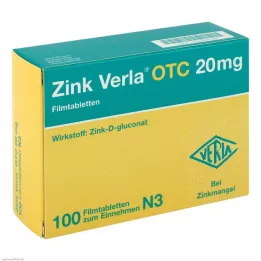 ZINK VERLA OTC Comprimidos recubiertos con película de 20 mg, 100 uds