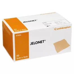 JELONET Gasa de parafina de 5 x 5 cm, paquete estéril desprendible, 50 uds