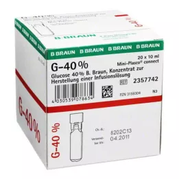 GLUCOSE 40% B.Braun Mini Plasco connect Inf.-L.-K., 20 x 10 ml