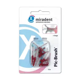 MIRADENT Pincel de recambio Interd.Pic-Brush extragrande burdeos, 12 piezas