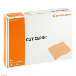 CUTICERIN Gasa de 7,5 x 7,5 cm con recubrimiento de ungüento, 50 uds