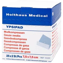 MULLKOMPRESSEN Ypsipad 7,5x7,5 cm estéril de 8 capas, 25X2 uds