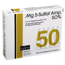 MG 5 AMP de sulfato Concentrado de solución de infusión del 50%, 5 pz