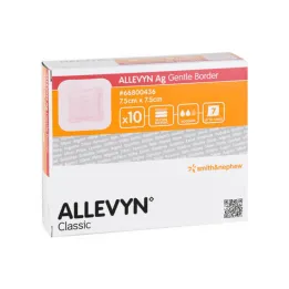 Allevyn Ag Gentle Border 7.5x7.5 cm Vendaje, 10 ST