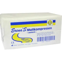 Compresa de gasa no esterilizada Erena 7,5, 100 piezas