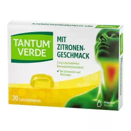 TANTUM VERDE Pastillas para chupar de 3 mg con sabor a limón, 20 uds