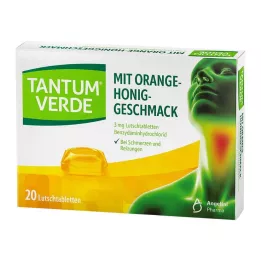 TANTUM VERDE Pastillas para chupar de 3 mg sabor naranja y miel, 20 uds