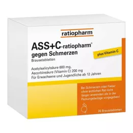 ASS + C-ratiopharm comprimidos efervescentes contra el dolor, 20 uds