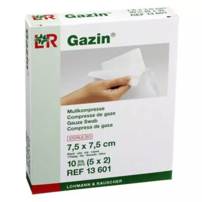 GAZIN Gasa comp. 7,5x7,5 cm estéril de 8 capas, 5X2 uds