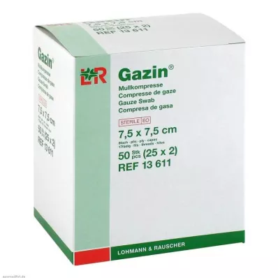 GAZIN Gasa comp. 7,5x7,5 cm estéril de 8 capas, 25X2 uds